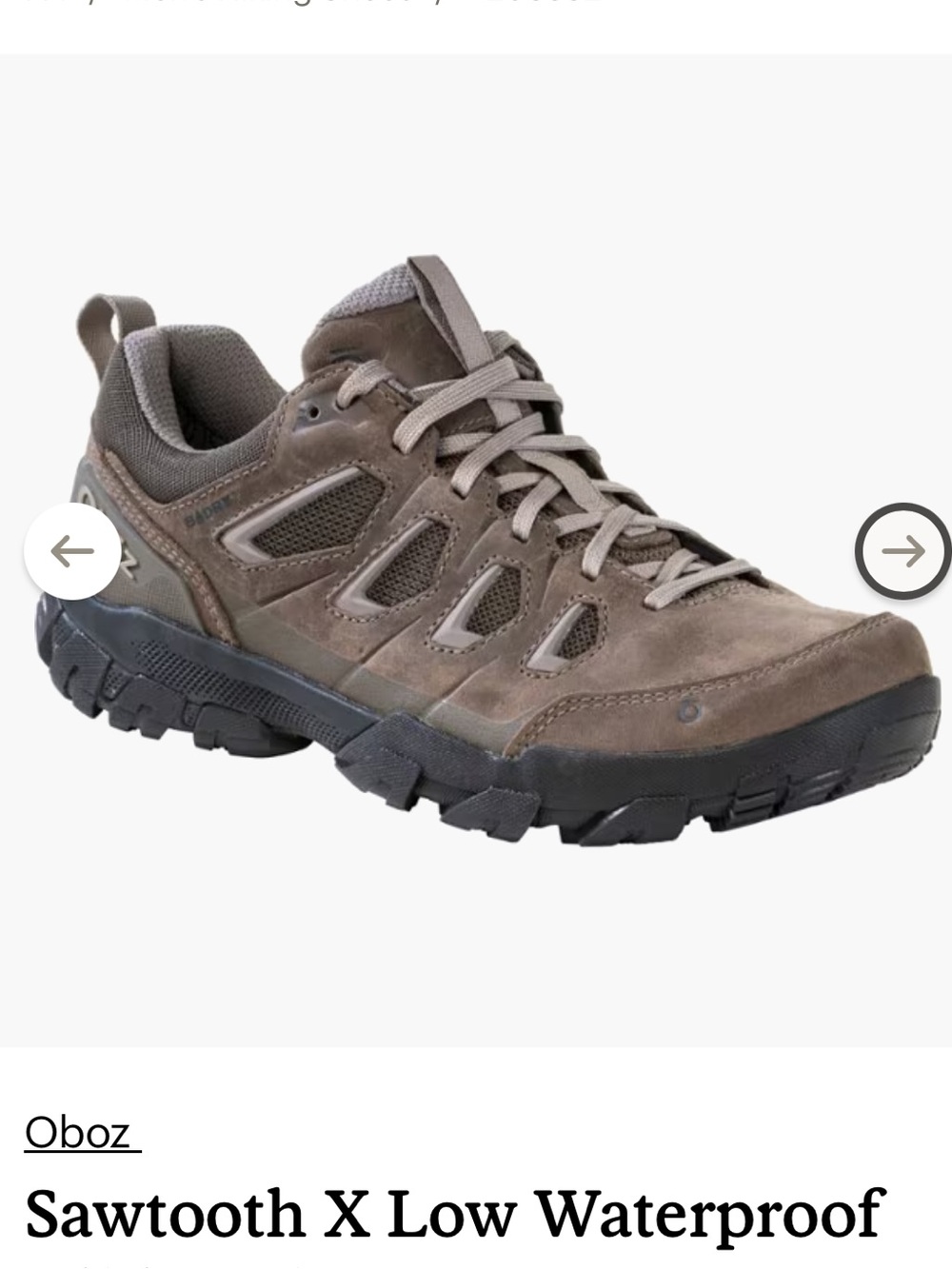 Oboz Sawtooth Brown Hiking Shoes Waterproof